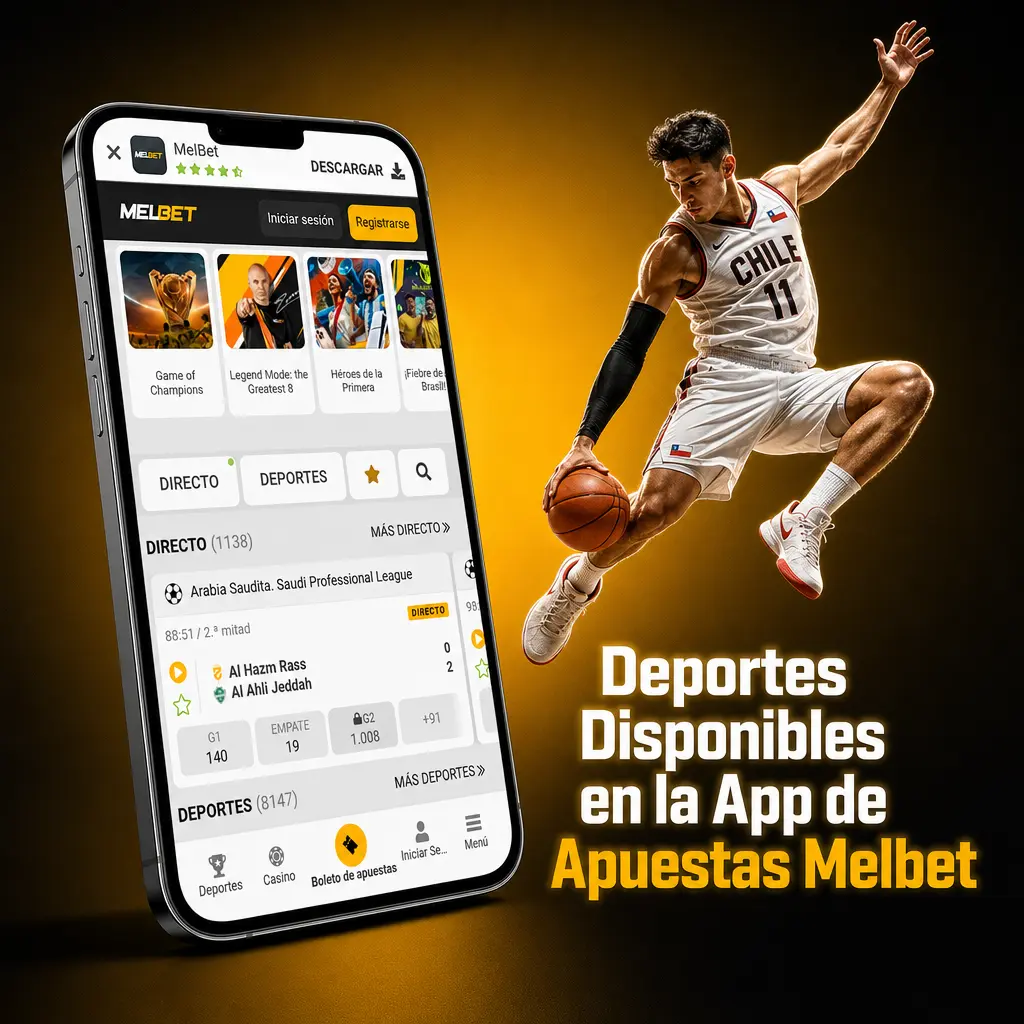 Deportes disponibles en la app de apuestas Melbet