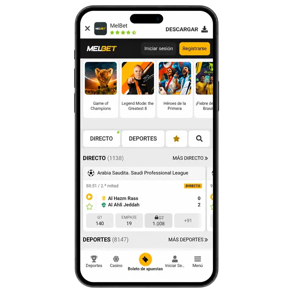 Descarga la App Melbet para Android e iOS