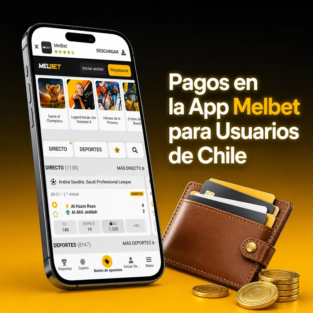 Métodos de pago disponibles en la app Melbet para Chile