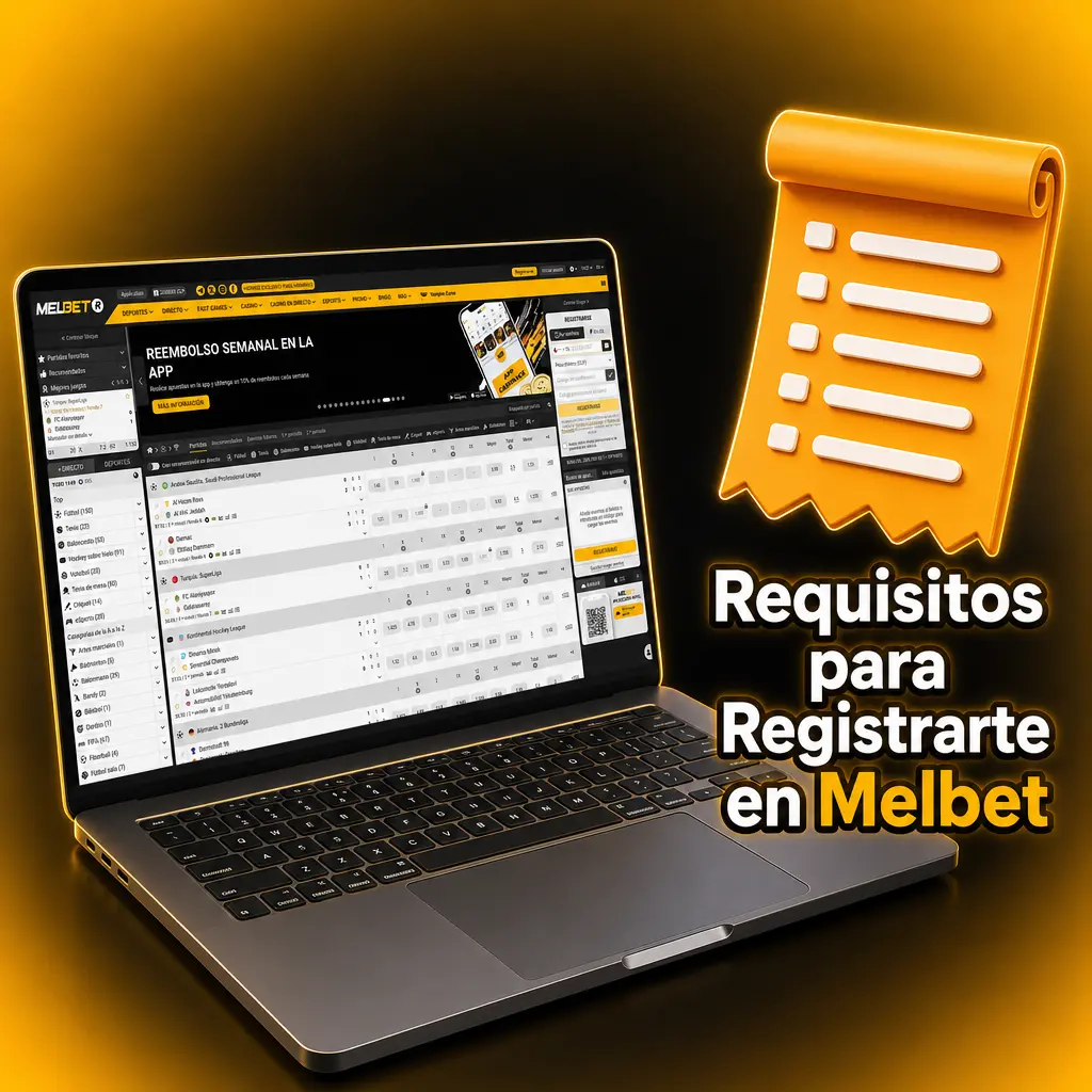 Requisitos para registrarte en Melbet